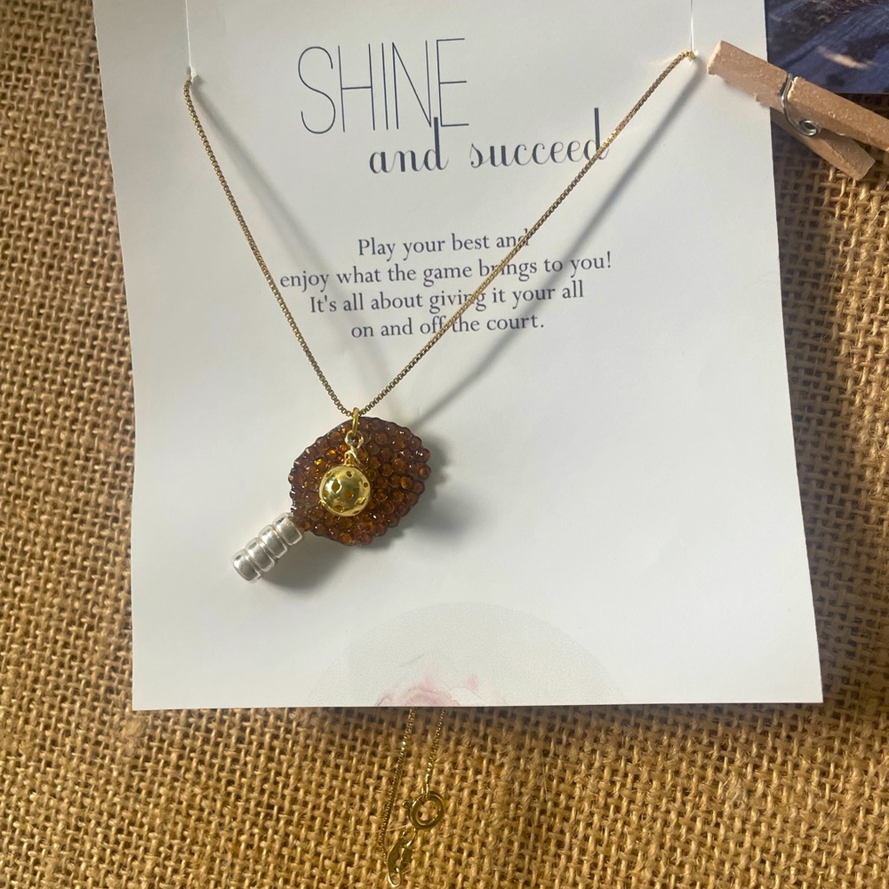 Pickleball necklace with charm . Brand new in ready to gift for the holidays!